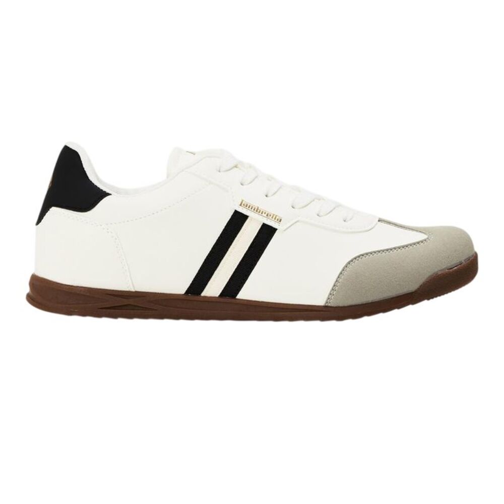 Lambretta Mens Tackle Lace Up Sneakers / White/Black